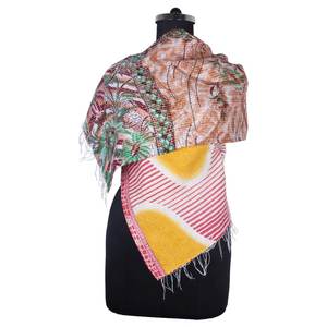 Kantha ผ้าพันคอ SC1208ผ้าไหมทำงานวินเทจผ้าแคนธาเย็บด้วยมือผ้าพันคอผ้าฝ้ายผ้าคลุมไหล่แบบกลับด้านได้ผ้าพันคอแฮนด์เมดแฟชั่น - Product Image 3