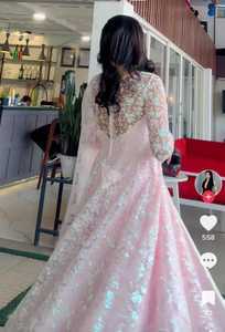 Nouvelle arrivée femmes robe matériel arc-en-ciel séquence Allover Design Net tissu de l'exportateur indien au prix de gros - Product Image 5