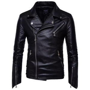 Chaqueta con cremallera de cuero de vaca suave de alta calidad para hombre, chaqueta de motocicleta de peso pesado ajustada desgastada con piedra de estilo Retro personalizada - Product Image 1
