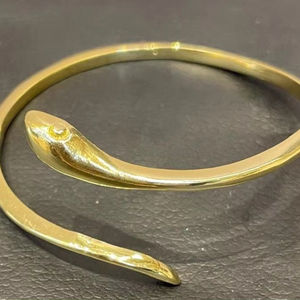 <b>Antique</b> <b>Gold</b>-Tone Feather Cuff Bracelet Boho / Tribal / Nature-inspired Adjustable open cuff design hippie jewelry - Product Image 1