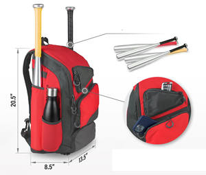 Bolsa de béisbol-Mochila para béisbol, softbol, Tball-Bolsa de murciélago para adultos y jóvenes Azul - Product Image 5