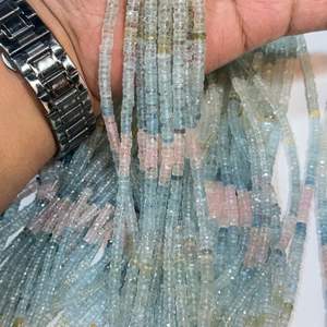 Cuentas Facetadas de Aguamarina y Morganita Natural de 4mm a 5.5mm, Alta Calidad, Más de 50 Años de Experiencia en la Fabricación de Joyas - Product Image 1