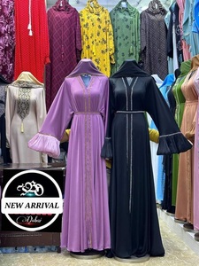 Dubai Abaya belle couleur noire abaya traditionnelle musulmane travail à la main caftan vêtements islamiques traditionnels pour femmes - Product Image 3