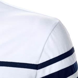 Logotipo personalizado diseño sólido en blanco 100% algodón 220g patrón liso hombres para camisetas de polo con camisa de cuello de lona transpirable - Product Image 4