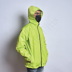 Cortavientos deportivo largo Unisex de alta calidad para adultos, logotipo personalizado fuera de casa, chaqueta de lluvia para exteriores con botones y bolsillos, impermeable - Product Image 6