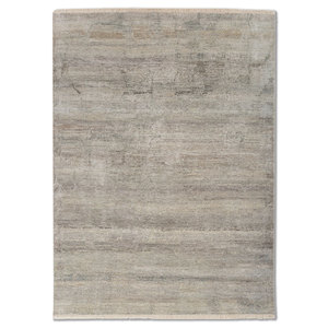 Tapis Entropy Blue en laine et soie de bambou noué à la main, grand format rectangulaire AKWB-3537, fait main, abstrait, pour la maison, le salon et le couloir - Product Image 1