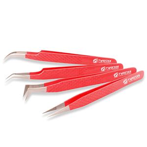 Ventilateur de pince à épiler d'extension de cils de qualité supérieure rendant l'outil d'application de pointe de fibre souple et facile à saisir en acier inoxydable à volume mince - Product Image 4