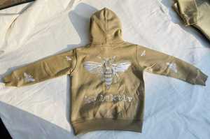 Sweat à capuche et pantalon de survêtement d'hiver en coton/poly à col montant pour femmes ensembles de vêtements personnalisés avec logo en relief bouffant 3D - Product Image 3