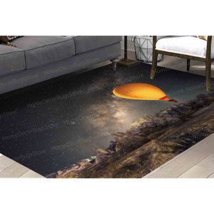 พรมพิมพ์ลายทางช้างเผือก: ตกแต่งร้านเสริมสวยด้วยดวงดาวในยามค่ำคืน พรมบางไม่ทอ - Product Image 2