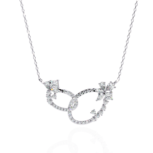 Mecylife จี้สร้อยคอต่างประเทศของขวัญดีไซน์หรูหราเครื่องประดับแต่งงานวินเทจเพชรมนตราสีเหลืองทองผู้หญิงได้รับการรับรอง IGI - Product Image 1