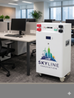 Batterie de stockage d'énergie domestique Skyline Innovation 16 kWh 51,2 V LiFePO4 solaire hybride IP65 CAN, empilable et mobile