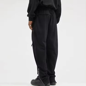 Nouveauté Logo personnalisé pantalon de jogging évasé Flecce avec fermeture éclair latérale sur le bas du pantalon de jogging en polaire - Product Image 2