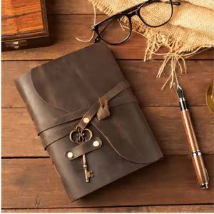 Buy Genuine Leather Journal Handmade Deckle Edge Paper Leather Bound Journal with Vintage Key Leather <b>Book</b> Journal <b>Diary</b> - Product Image 5
