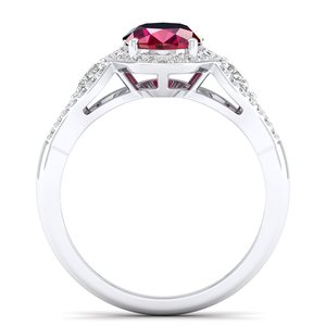 แหวนหมั้นเพชรเม็ดเดี่ยวสีเงินสเตอร์ลิง925หรูสำหรับผู้หญิง - Product Image 4