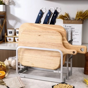 Planche à découper et plateau de service en bois naturel écologique avec poignée intégrée et trou de suspension, épaisseur 1,5 cm, compatible lave-vaisselle - Product Image 6