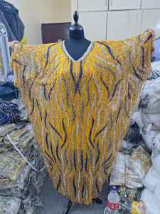 2026 Hermoso Caftán Islámico Tradicional Verde para Mujer, con Cuentas y Lentejuelas, Hecho a Mano, Transpirable, de Poliéster, Estilo Mariposa, para Ramadán, Arabia Saudita y Emiratos Árabes Unidos - Product Image 3