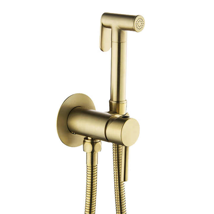 Hand Held Bidet Sprayer For Toilet, Brushed Gold Brass Toilet Spray Kit - View #4