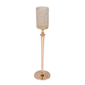 Candelabro de metal de cristal de gran venta, candelabro alto de decoración elegante con cuentas de cristal votivas para la decoración del hogar y del hotel - Product Image 3