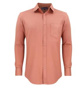 Gran oferta, nueva moda para hombre, camisa informal de manga larga con botones de Color sólido para primavera y otoño, hilo teñido transpirable antiretráctil - Product Image 4