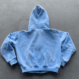 Sudadera con Capucha Corta para Hombre, Estilo Vintage, con Estampado Puff y Bordado Personalizado, 450 Gsm, Algodón Grueso de Felpa, con Cierre - Product Image 4