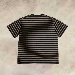 Camiseta transpirable de gran tamaño con hombros caídos de alta calidad, camiseta con patrón de rayas de cuello redondo para hombres - Product Image 2