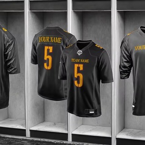 Maillot de football américain pour hommes, polyester durable, style rugby, t-shirt de sport, uniforme d'équipe, t-shirt - Product Image 4