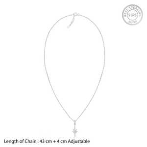 Colgante de Estrella Premium en Oro de 14K y 18K con Cadena de Eslabones Chapada en Rodio con un Moderno Diseño de Corazón de Diamante - Product Image 2