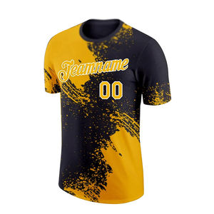 Camisetas de fútbol de manga corta amarillas y negras para adultos, camisetas de corte automatizado, ropa de fútbol - Product Image 5