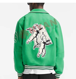 Veste universitaire d'hiver sur mesure à la mode pour hommes, qualité supérieure, couleur unie, veste universitaire de baseball pour hommes - Product Image 2