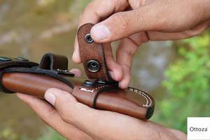 Gaine de couteau en cuir de vachette véritable professionnelle Durable 2L étui tactique d'aventure en plein air pour la course décontractée capacité 5L - Product Image 4