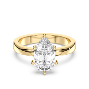 Poire et coupe ronde 2.11 carats F-G/VS Lab Grown Diamond Prong Set Solitaire Bague de fiançailles fabriquée en argent pour les femmes - Product Image 5