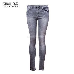 Jean en denim coupe droite, durable, personnalisé, OEM, séchage rapide, élégant, nouveau design tendance, taille haute, en spandex/coton, respirant - Product Image 3