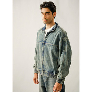 Fabricant de vestes en tissu denim et coton personnalisé en usine, veste en jean OEM à lavage pigmenté personnalisée pour hommes - Product Image 2
