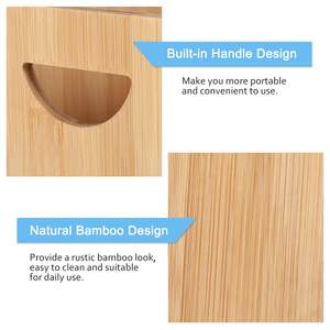 Bamboo Trash Can Wastebasket 2 Gallon Small Garbage Can Waste Basket <b>Recycling</b> <b>Bin</b> Container for Bedroom Bathroom <b>Kitchen</b>, - Product Image 3