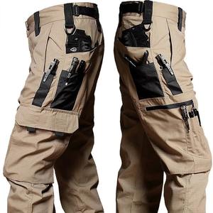 Wear Resistant <b>Elastic</b> <b>Waist</b> Work <b>Pant</b> Man Multi-pocket Straight <b>Cargo</b> Trousers Outdoor Jogging Tactical <b>Pants</b> Winter Casual - Product Image 4