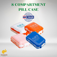 Boîte à pilules Portable à 8 compartiments, petit organisateur de pilules de voyage hebdomadaire, distributeur de boîte à pilules de poche pour sac à main vitamine thaïlande