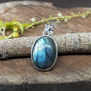 Labradorite Setting fait main Pendentif en argent sterling 925 Pendentif en argent fait à la main Pendentif style ethnique fait à la main - Product Image 6