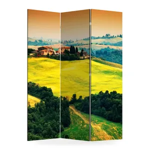 Pantalla Plegable de Lona de Doble Cara con Diseño de Amanecer sobre las Colinas de Toscana - Product Image 4