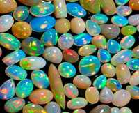 H GEMS Hermoso Lote al por Mayor de Ópalos Etíopes Naturales Multifuego Mixtos en Cabujón (Ovalado/Pera/Redondo) de Excelente Calidad, Color Limpio y Sueltos