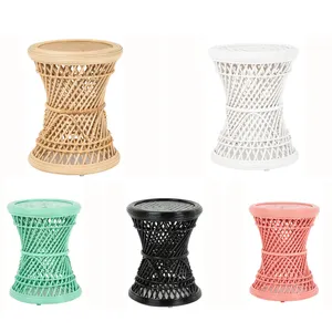 Wholesale Best Selling 2023 Coron Rattan Stool and Side Table Plant Stand - Versatile Natural Rattan Furniture Piece