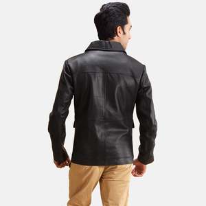 Chaqueta Reversible de Piel de Oveja y Cordero Raven Black, Impermeable, Estilo Vintage, para Motociclistas, con Cierre de Cremallera, Tallas XS a 6XL, Recubierta para Otoño - Product Image 6
