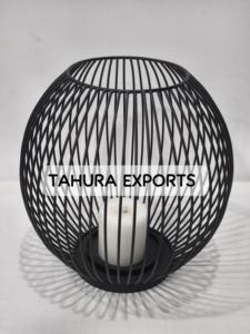 Portavelas contemporáneo de círculo negro para eventos Ideal para bodas, fiestas o mesas modernas - Product Image 3