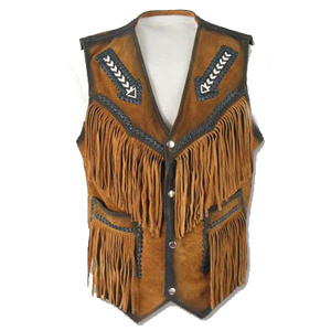 Gilet de Cow-boy classique en daim noir avec franges, gilet à franges en cuir de vache noir, gilet de Cowboy en daim noir de Style occidental - Product Image 5