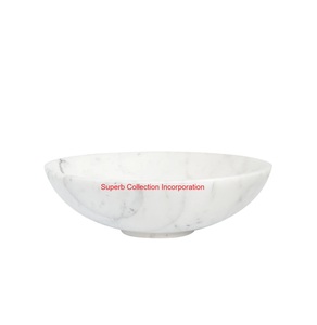 Bol de service en marbre noir naturel fabriqué à la main de qualité supérieure bol élégant multi-usages et décoratif pour la cuisine et la décoration intérieure - Product Image 3