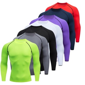 Camiseta de compresión de secado rápido para hombre, protección UV, manga larga, para gimnasio, fitness, surf, natación, ropa deportiva transpirable - Product Image 1