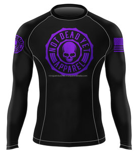 Vente en gros de rashguards de surf personnalisés en sublimation, 100% polyester, 220g, respirant, séchage rapide, anti-UV, design à manches longues, créez votre propre modèle - Product Image 1