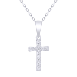 Clásico de moda Rikhava diamantes redondos Cruz colgante elegante joyería de moda para bodas y compromisos - Product Image 5