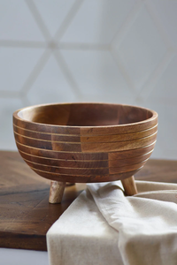 Ensaladera de madera de acacia hecha a mano al por mayor, Frutero de cocina y comedor hecho a mano en Vietnam - Product Image 5