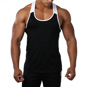 Camiseta sin mangas de gimnasio para hombre, tejido elástico de poliéster de secado rápido para sesiones de entrenamiento intenso, camisetas sin mangas personalizadas deportivas - Product Image 5