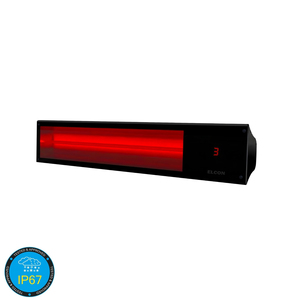 ELCON GLASS IR 2500 เครื่องทำความร้อนอินฟราเรดไฟฟ้าควบคุมด้วยรีโมท 2500W ควอตซ์กระจกสีดำ IP67 อลูมิเนียมกันน้ำ - Product Image 2